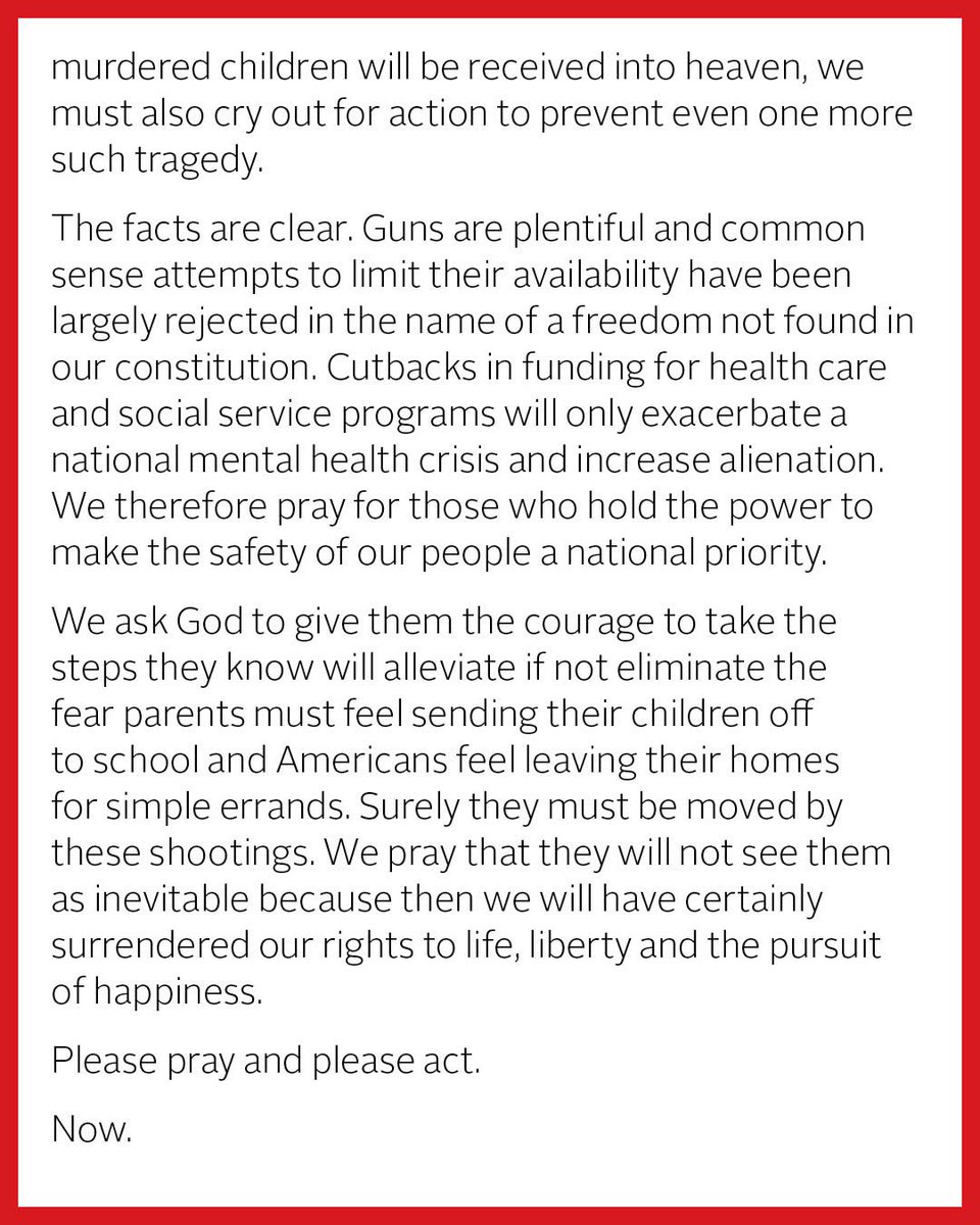In strongest statement of the Bench amid Minnesota shooting, Chicago’s Cupich pulls no punches: “The facts are clear. Guns are plentiful and common sense attempts to limit their availability have been largely rejected in the name of a freedom not found in our constitution.”