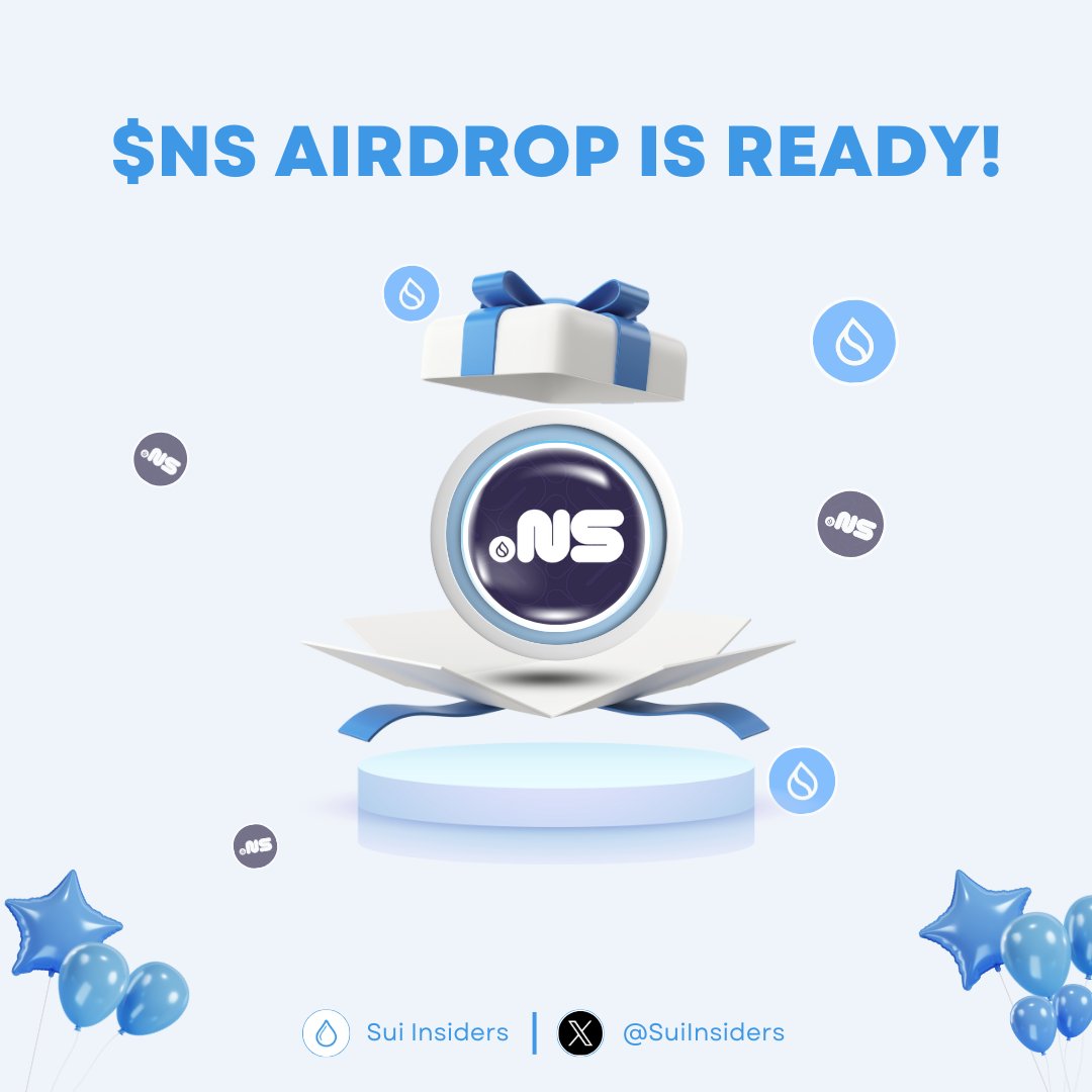 $NS AIRDROP IS READY! 🪂

Are you ready? szn continues on $SUI! 🚀

Like, RT and Drop your #SUI wallet address 👇

#Sui #SuiNetwork #Airdrop