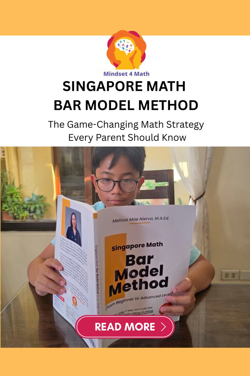 Mindset4math's tweet image. The Singapore Math Bar Model Method is a game-changing strategy that breaks problems into easy steps. Parents can use this method to guide kids to understand and solve word problems with confidence.
Read the full guide to get started today!
mindset4math.com/singapore-math…