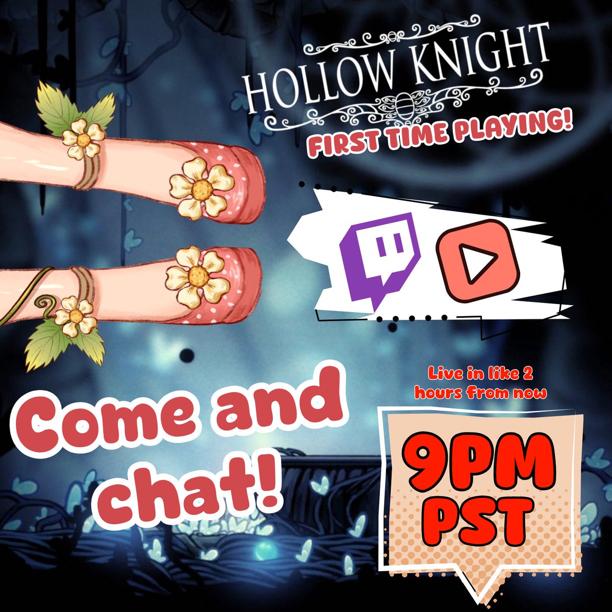 art_ziv's tweet image. Streaming Hollow Knight for the first time in a bit!!! Come chat with me🍓 #Vtuber #hollowknight #FirstTimer