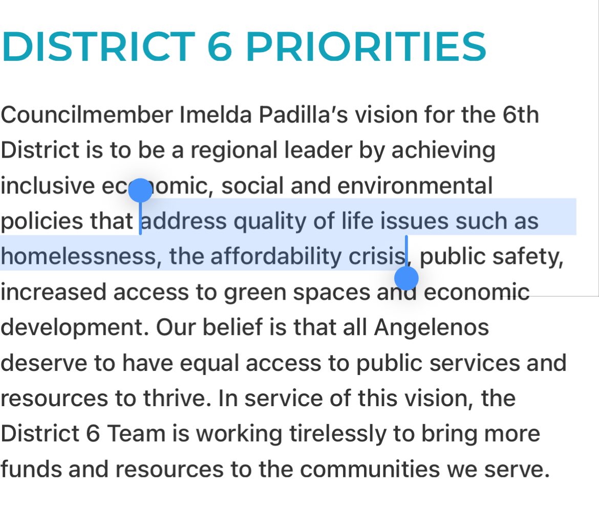 On her website, Councilmember <a href="/ImeldaPad/">Imelda Padilla for LA City Council District 6</a>’s priorities include addressing homelessness and the affordability crisis, which is clearly accomplished by reducing the number of homes built in an 100% affordable housing project.