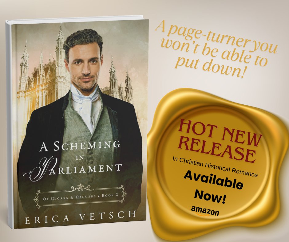 MichelleDAuthor's tweet image. A story of intrigue, darkness and the battle of good vs evil intermingled with hope and humor.

A Scheming in Parliament by Erica Vetsch is a Regency mystery that promises to keep the pages turning. mybook.to/SchemingParlia…

#ASchemingInParliament #InspirationalRegency #NewRelease
