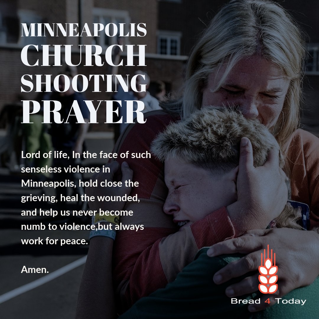 Bread 4 Today (@bread4today) on Twitter photo We pray for Minneapolis: two young lives lost, many more wounded. Lord, hold close the grieving, strengthen the injured, and stir us to be peacemakers.
commonhome.tv/2025/08/28/min⦠We pray for Minneapolis: two young lives lost, many more wounded. Lord, hold close the grieving, strengthen the injured, and stir us to be peacemakers.
commonhome.tv/2025/08/28/minā¦