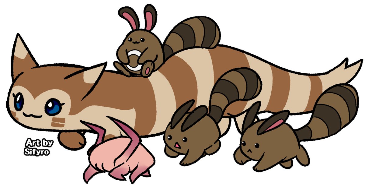 Furret mom teacher her sons to walk