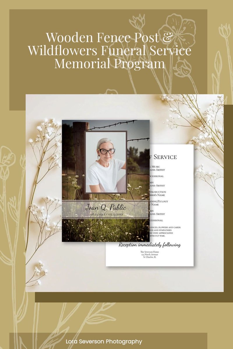loraseverson's tweet image. Honor a loved one with the rustic Wooden Fence Post &amp;amp; Wildflowers Funeral Service Program buff.ly/OUhsjut 

#rusticcelebrationoflife #rusticfuneralideas #funeralprograms #farmfuneralinspo #ranchmemorial #countrytribute #farmcelebrationoflife