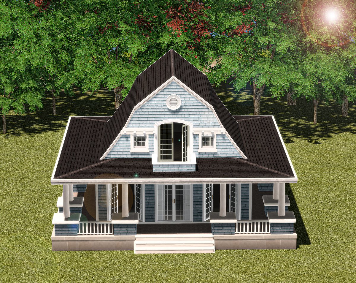 ArchSimStudio's tweet image. Trying out new building methods. This would be a small section of a much larger home. The arched doorway being higher than the trim and windows on the exterior give it the illusion of having varying heights inside. Gives it a much more custom look IMO! #showusyourbuilds #thesims4