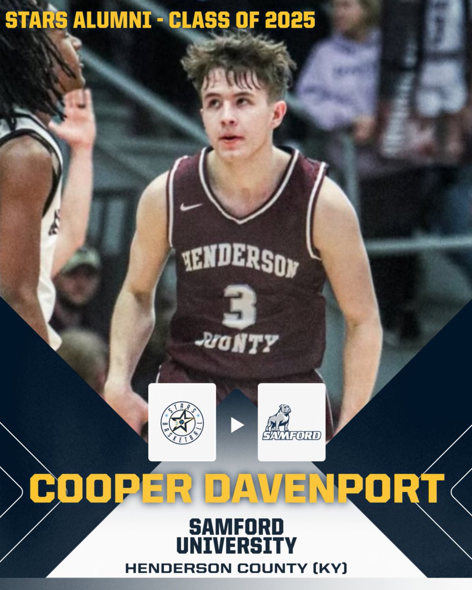 We would like you to meet Cooper Davenport (<a href="/CooperDavenpor5/">Cooper Davenport</a>), one of our 34 STARS Alumni moving on to play college basketball. Cooper is attending Samford University (<a href="/SamfordMBB/">Samford Men's Basketball</a>), where his dad also played (1992-96). 

We're excited for you, Cooper! Best of luck!
