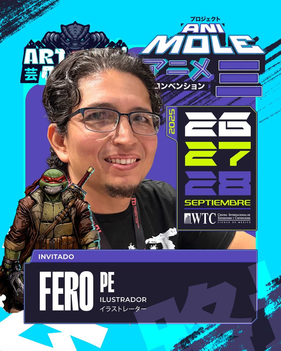 La Covacha (@lacovachamx) on Twitter photo Anuncia <a href="/lamolemx/">La Mole Convention</a> al artista de cómics Fernando Peniche, dibujante de diversos títulos de Las Tortugas Ninja. Actualmente dibuja el crossover TMNT x Godzilla, próximo a publicarse.
Estará en la #AniMole3 a finales de septiembre. Anuncia <a href="/lamolemx/">La Mole Convention</a> al artista de cómics Fernando Peniche, dibujante de diversos títulos de Las Tortugas Ninja. Actualmente dibuja el crossover TMNT x Godzilla, próximo a publicarse.
Estará en la #AniMole3 a finales de septiembre.