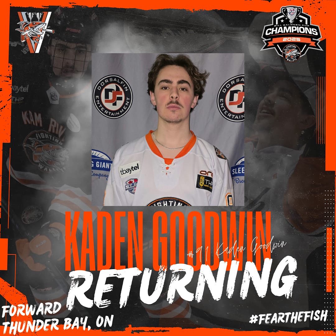 🚨 Returning Player 🚨

Kaden Goodwin is back in Orange and Black! #91 was an offensive force in '24-'25, ranking 3rd in the SIJHL with 66 regular season points. He added 15 playoff points, 2nd most league-wide, to help bring Bill back to the Pond! 

Welcome back, Goodie!