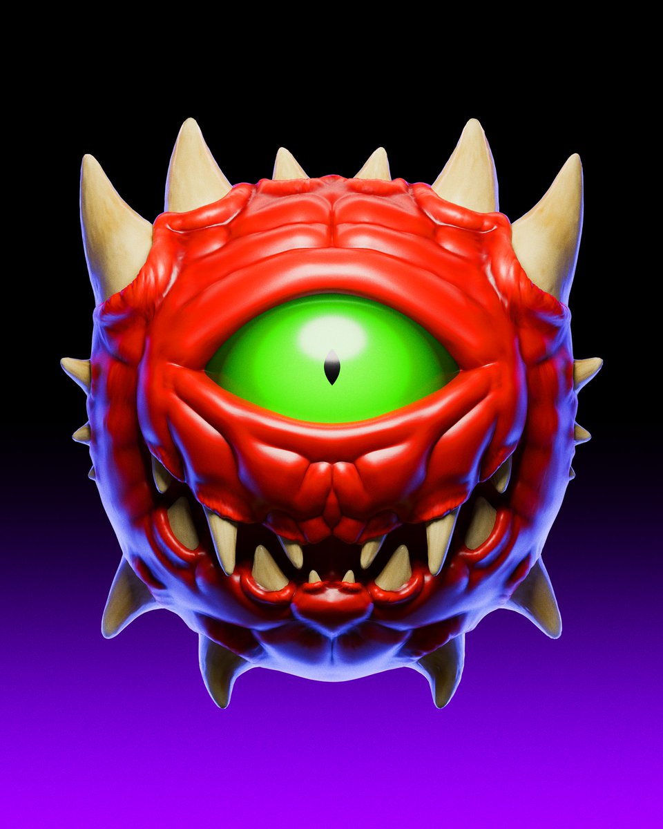 elvogto's tweet image. I was playing DOOM and got inspired to model my own little Cacodemon 👹 
.
#cacodemon #doom #elvogto