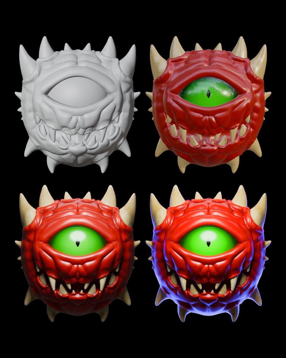 elvogto's tweet image. @rodeodotclub 

I was playing DOOM and got inspired to model my own little Cacodemon 👹 
.
#cacodemon #doom #elvogto