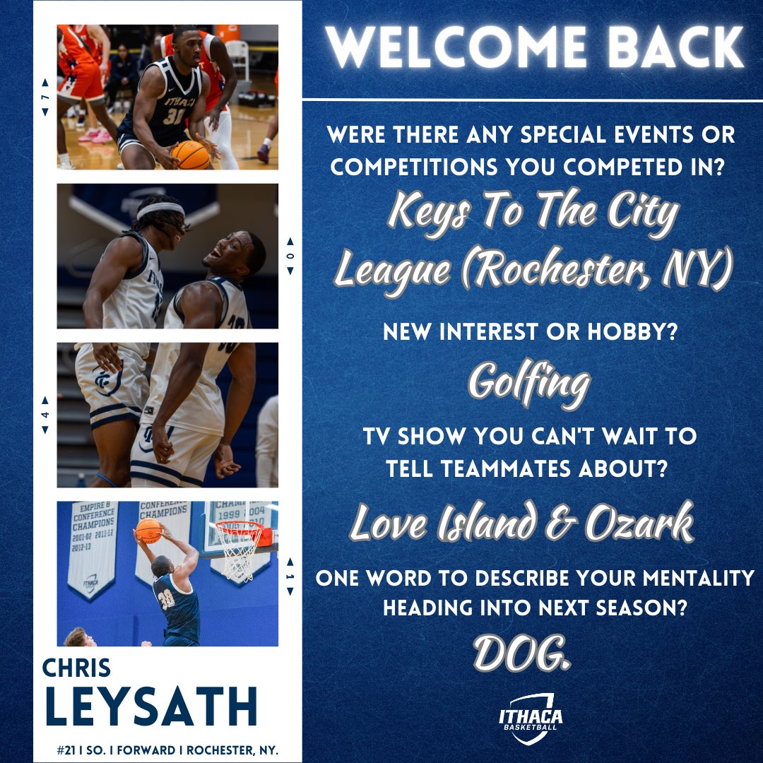 IthacaMBB's tweet image. Welcome back to campus, no longer freshmen! Swipe to see what our Sophomores have been up to this summer. 

Drop who you can relate to the most ⬇️ 

#GoBombers | #Family