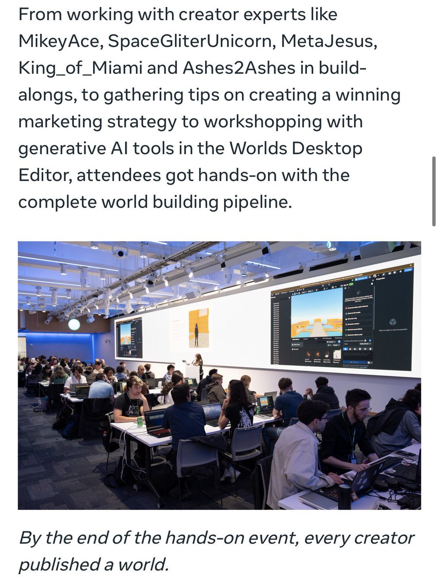 Spotted: a tiny glimpse of me, tucked in with a group of wildly talented creators. ✨ 

🔗 developers.meta.com/horizon/blog/r… 

#meta #metaverse #metahorizon