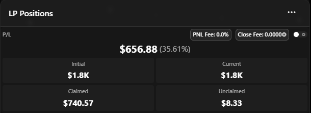 AndrewSeb555's tweet photo. 50%+ back, just from fees! Can we get it to 100%? 💃
#LPing #Starseed #DLMM https://t.co/RcNcgRp62R