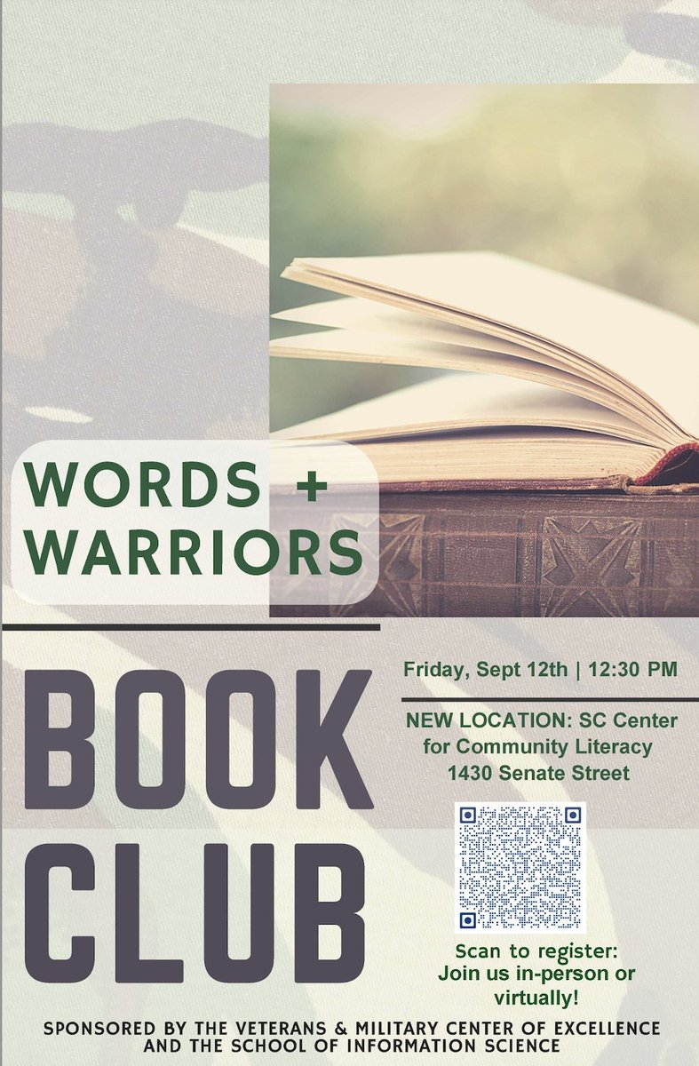 We’re two weeks away from our first Words + Warriors of the semester! Check out the new time, location, and virtual option to better accommodate you! Register below!