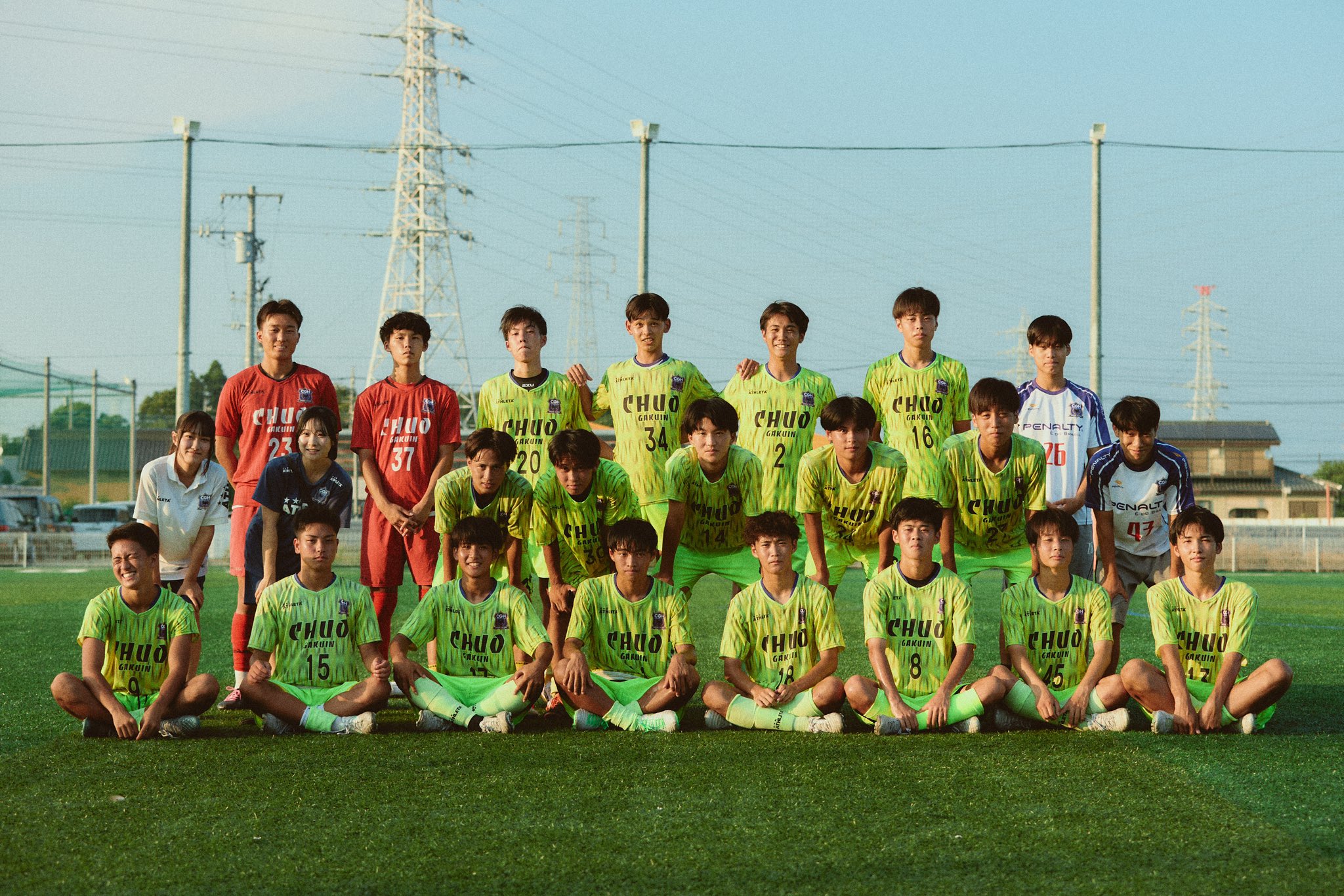 中央学院サッカー部 移動着 中央学院高校サッカー部 練習着 セットアップ