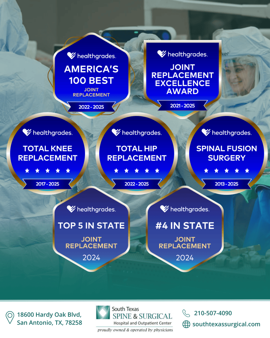 STSSHTX's tweet photo. At South Texas Spine &amp; Surgical Hospital, exceptional care isn’t just our promise—it’s our proven track record.

We’re honored to be recognized by Healthgrades as one of America’s 100 Best Hospitals for Joint Replacement in 2025! https://t.co/l67LWyu7MF