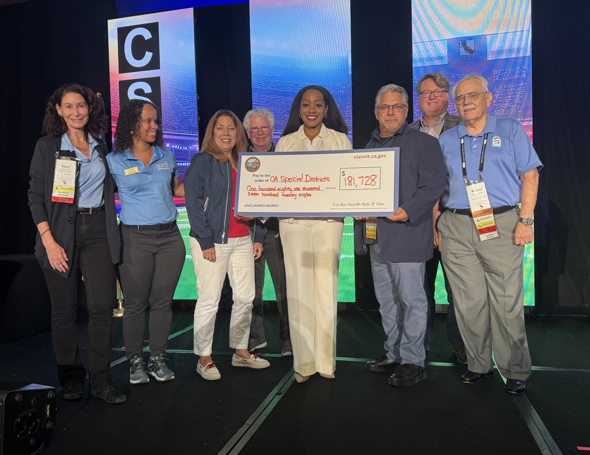 Today, State Controller Malia M. Cohen reunited special districts across California with $181,728 in unclaimed property! 🎉 Read press the press release ➡️sco.ca.gov/eo_pressrel_27…

#UnclaimedProperty #CSDA2025  #CAController
