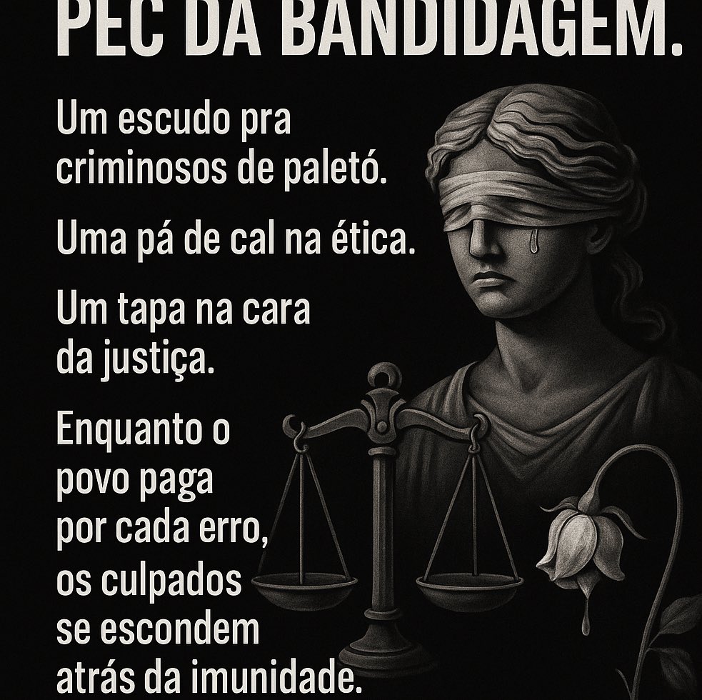 ⚖️ PEC da Blindagem? NÃO.
🪦 Isso é a PEC da Bandidagem.