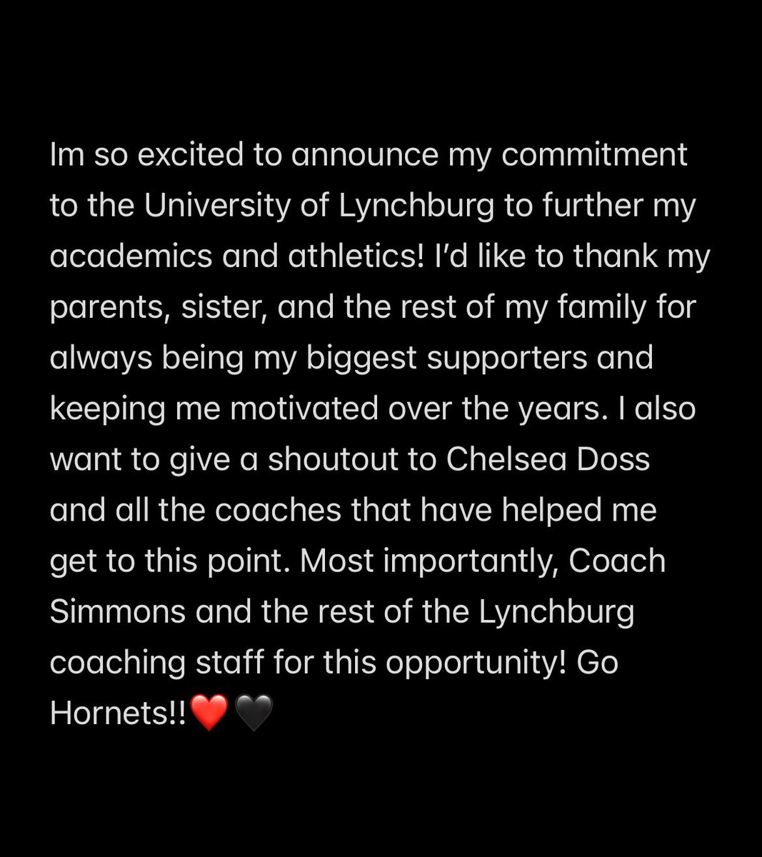 reaganhunt2026's tweet photo. I’m so excited to say that i’m going to be a Hornet! I’m so grateful for this opportunity and to see where it take me. @lynchburg_sb @ladyhornetsdoss https://t.co/nZrogdbxQd
