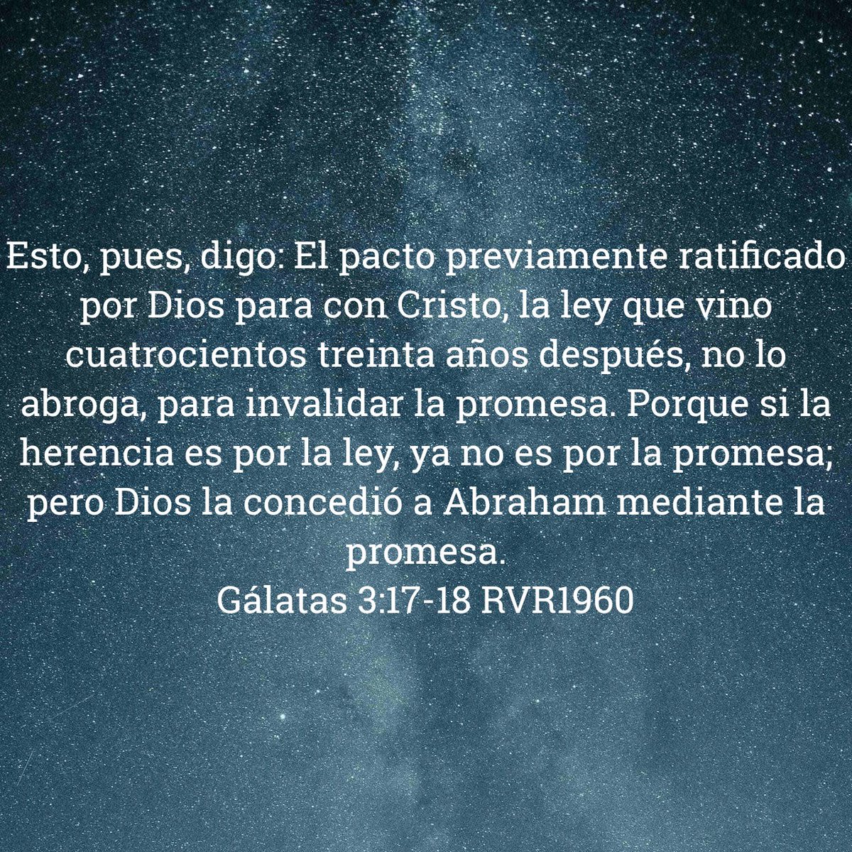 «La ley está subordinada a la promesa en tanto que fue instituida 430 años después de la promesa, y la ley no puede revocar los términos del pacto hecho con Abraham. La ley es, pues, inferior a la promesa»

Thomas R. Schreiner