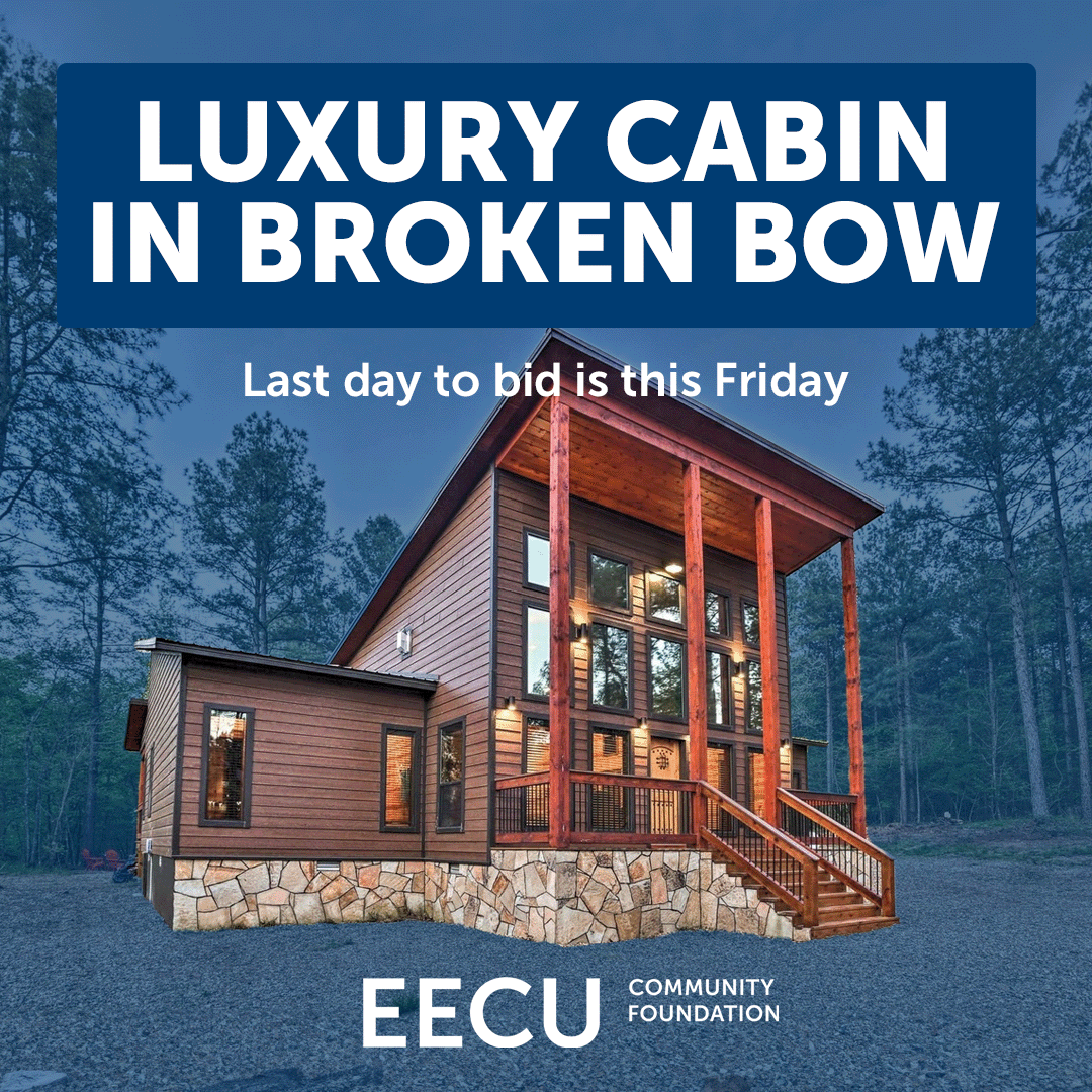 EECUFoundation's tweet photo. Only 3 more days! Bid on travel packages like this luxury cabin stay for 4 in Broken Bow, Oklahoma. Plus, bid on Cowboys tickets, signed memorabilia, jewelry, and more in our Silent Auction benefitting @CookChildrens. Bidding closes this Friday at 8 p.m.

https://t.co/V3Xykmib4R https://t.co/XQPjO6bVCh