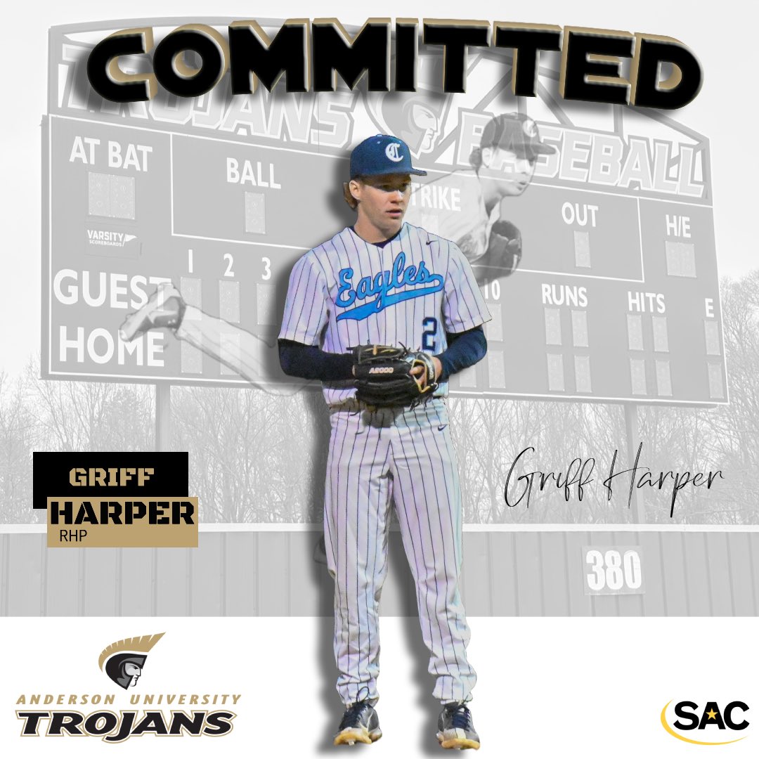 Griff Harper (@griffharper1) on Twitter photo I am extremely excited to announce my commitment to Anderson University to continue my academic and athletic career! Thank you Anderson for the opportunity, go Trojans⚔️⚔️⚔️!!!
<a href="/Dsouth4/">Dylan Southerland</a> <a href="/nysc31/">PJ Zocchi</a> <a href="/AUTrojansbsbl/">Anderson Baseball</a> <a href="/Dell_Lever/">Dell Lever</a> <a href="/brandonwhite01/">Brandon White</a> <a href="/diamondprospect/">Diamond Prospects</a> I am extremely excited to announce my commitment to Anderson University to continue my academic and athletic career! Thank you Anderson for the opportunity, go Trojans⚔️⚔️⚔️!!!
<a href="/Dsouth4/">Dylan Southerland</a> <a href="/nysc31/">PJ Zocchi</a> <a href="/AUTrojansbsbl/">Anderson Baseball</a> <a href="/Dell_Lever/">Dell Lever</a> <a href="/brandonwhite01/">Brandon White</a> <a href="/diamondprospect/">Diamond Prospects</a>