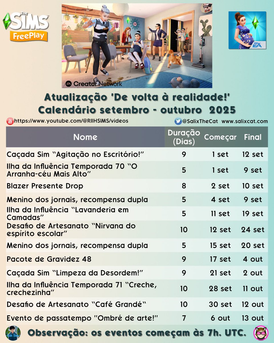 Rih_Sims's tweet image. 🇧🇷 📅 The Sims FreePlay “De Volta à Realidade”
Atualização disponível segunda-feira, 1º de setembro — 22h30 UTC

———————————————————

🇺🇸 📅 The Sims FreePlay “Back to Reality”
Update available Monday, September 1st — 10:30 PM UTC