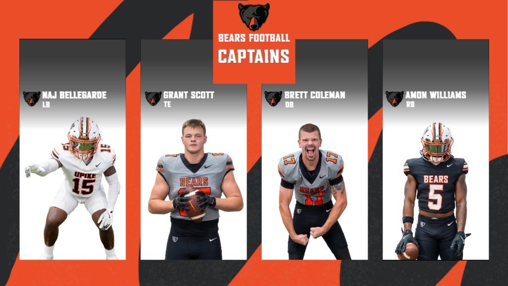 🚨 CAPTAINS ANNOUNCED 🚨

Few honors in football mean more than being chosen as a captain voted on by your teammates, earned through leadership, grit, and respect. 🏈🐻

Congratulations to our 2025 UPike Football Captains the heartbeat of our program and the standard of what it
