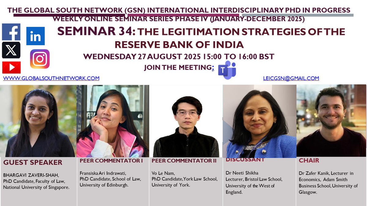 GLOBALSOUTHNET2's tweet image. HAPPENED TODAY
#Indian  #India #Reservebank #Bank #Centralbank #Bankinglaw #Economy #Economics #Finance #BusinessNews #Leicester #PhDposition #phdchat #PhDinprogress #globalsouthnetwork #globalsouth #international #interdisciplinary #legitimation #legitimacy #SouthAsia