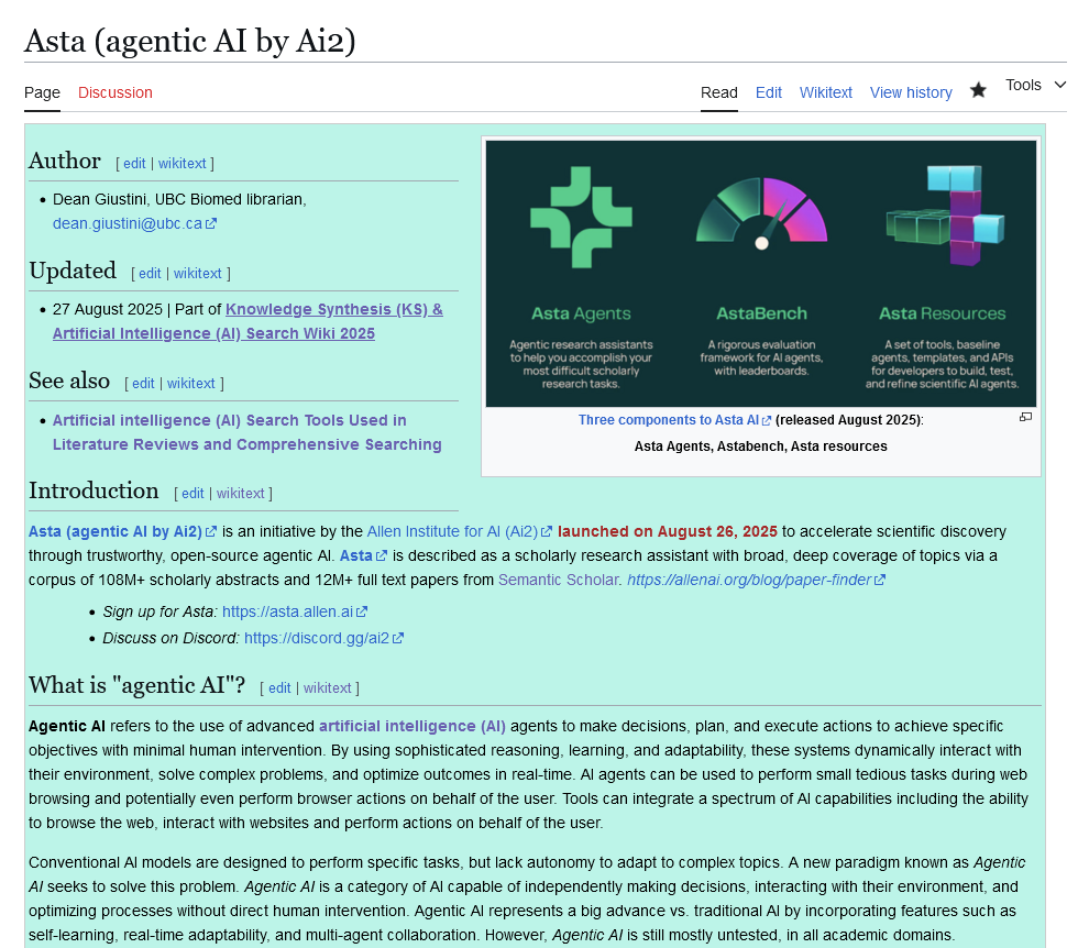 Literally none of my ~2500 followers "follow" anymore, but still I'll announce today the new AI-powered search solution by <a href="/allen_ai/">Ai2</a> called #ASTA agentic AI.

I've written a decent wiki channel entry for your personal edification! wiki.ubc.ca/Asta_(agentic_…