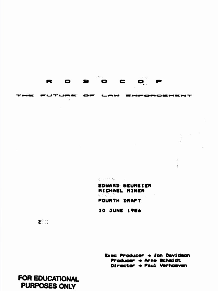 'Dead or alive you're coming with me'. ROBOCOP (1987).

Learning by reading. This screenplay is a masterpiece. 

And the resources we have access to online in 2025 really is incredible.

#classic #robocop #scifi