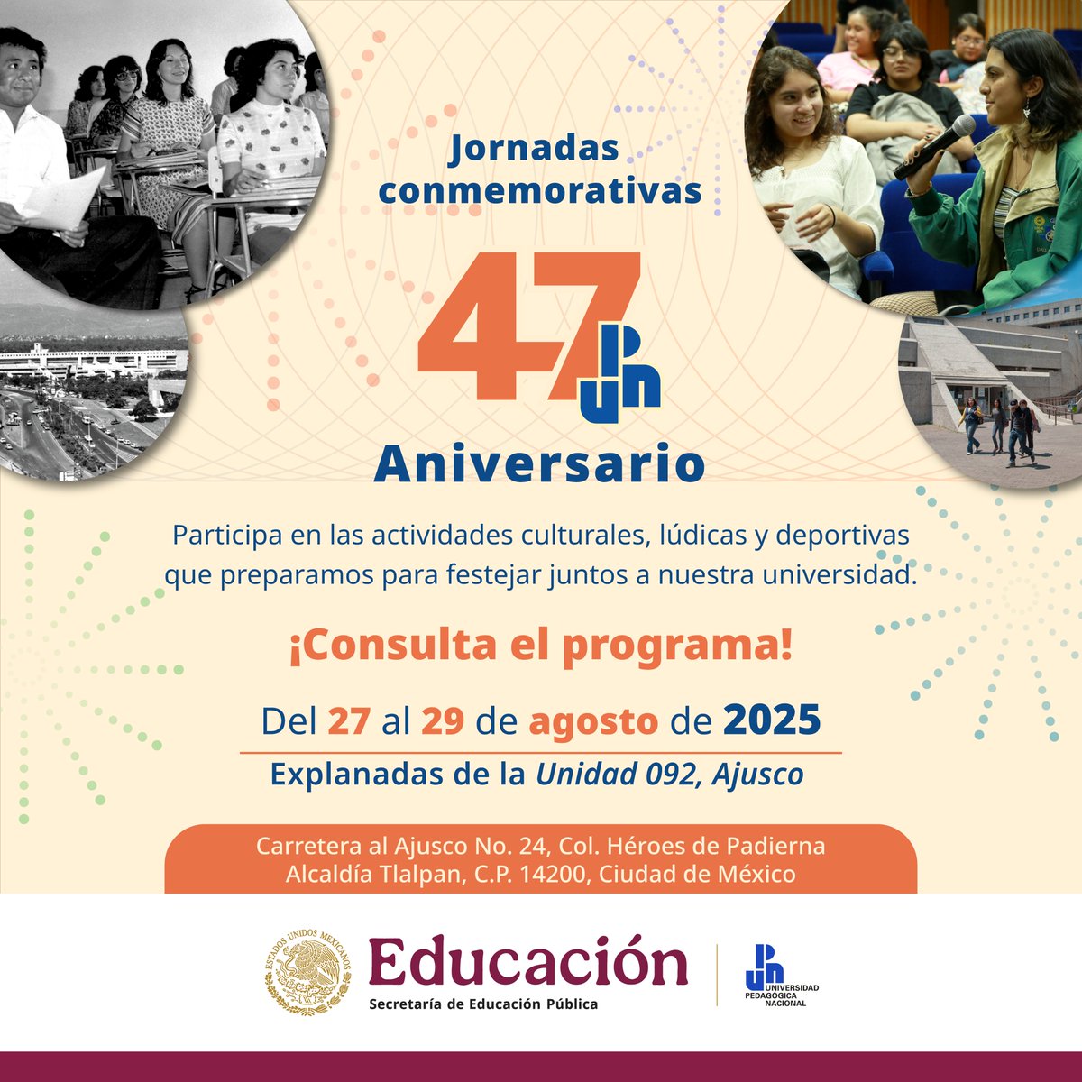 Consulta el programa en👉 bit.ly/4mBPwFc

Jueves 28 de agosto, 11:00 horas en el Ágora habrá clase de Yoga
y a las 13:00 horas, carrera de botargas
TE ESPERAMOS!!!!