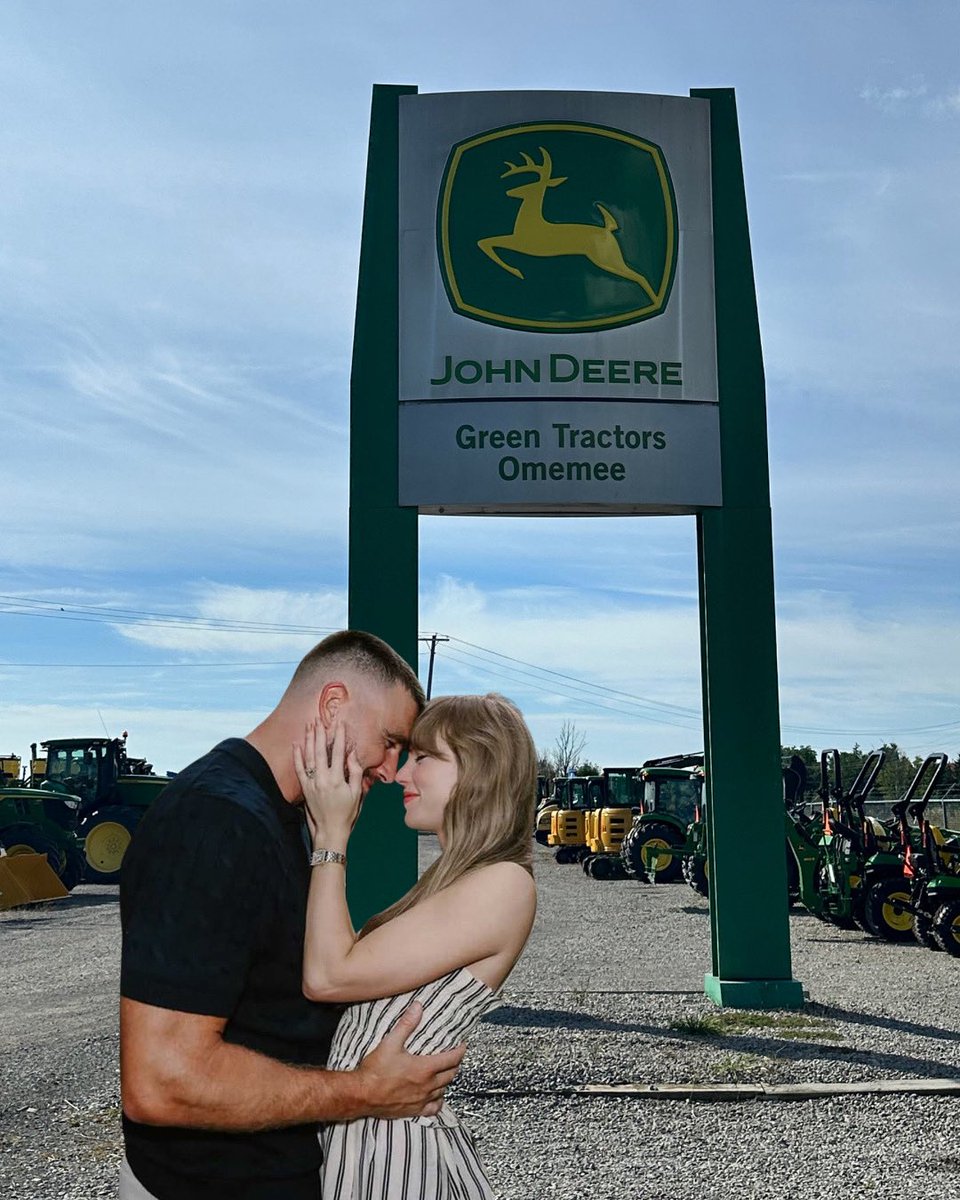 From touchdowns to tractors, it’s all about the love story. #JohnDeereLove #taylorandtravis