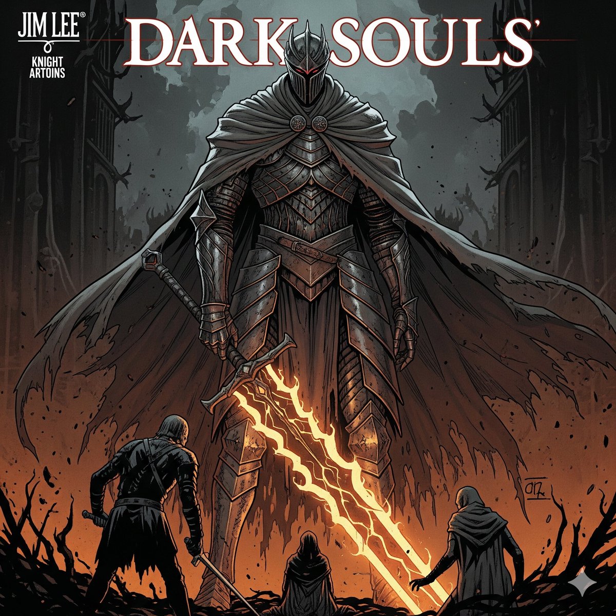 Soulsync777's tweet image. More creations with nano banana 🍌
Dark souls comic covers