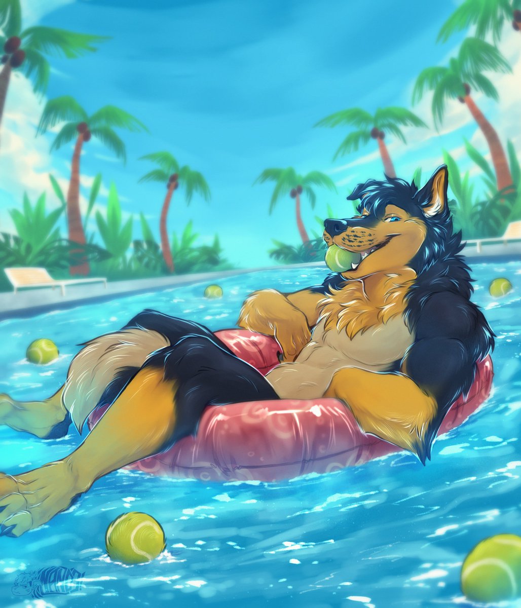 Suns out Balls out... Or something like that x3
Thanks <a href="/NandoShrine/">𒆙🔸ƝAƝƊO 🔸𒆙 🔜 FurRaymi 🪩</a> ☀️☀️🐶🎾🎾
