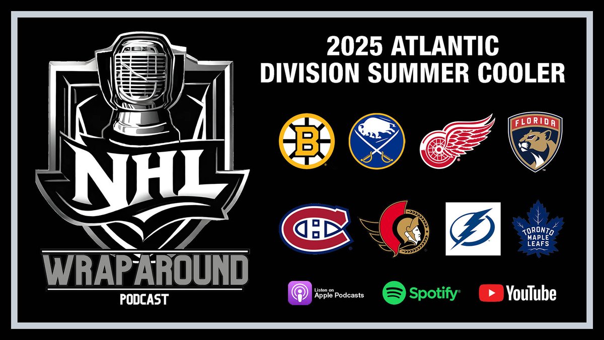 NHLWraparound's tweet photo. Four divisions, four Summer Coolers to recap the off-season and set the stage for October. 

Listen to all four now! ⤵️
🍎: https://t.co/4Q27lio7pa
🟢: https://t.co/ivjpBKUiuj
▶️: https://t.co/9CP93cJBJ0