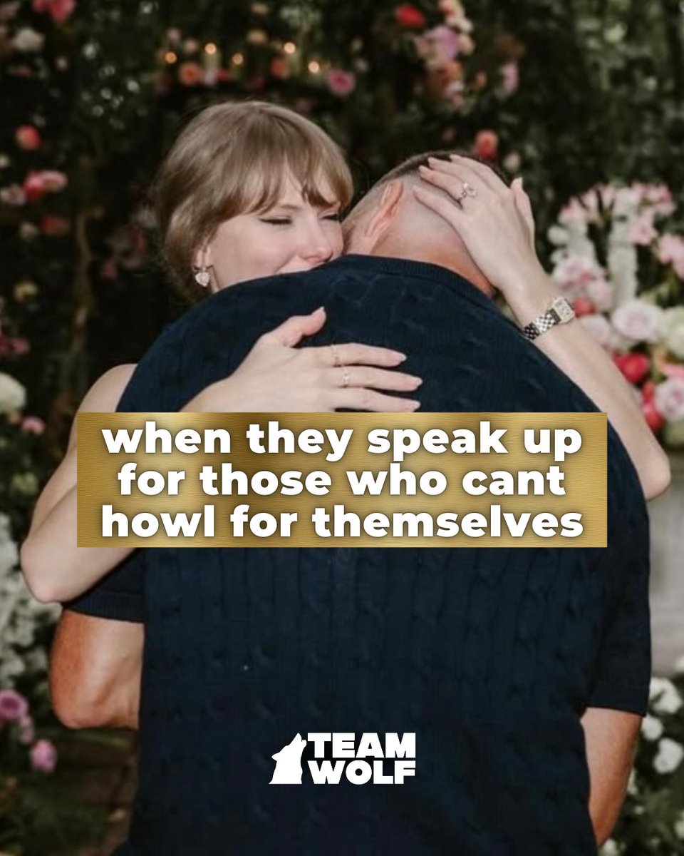 teamwolf_org's tweet image. We couldn’t wait for meme Monday. We know @‌taylorswift is more of a cat lady but @‌killatrav def gives dog energy. Congratulations to the happy couple—now let’s #RelistWolves! (1/4)