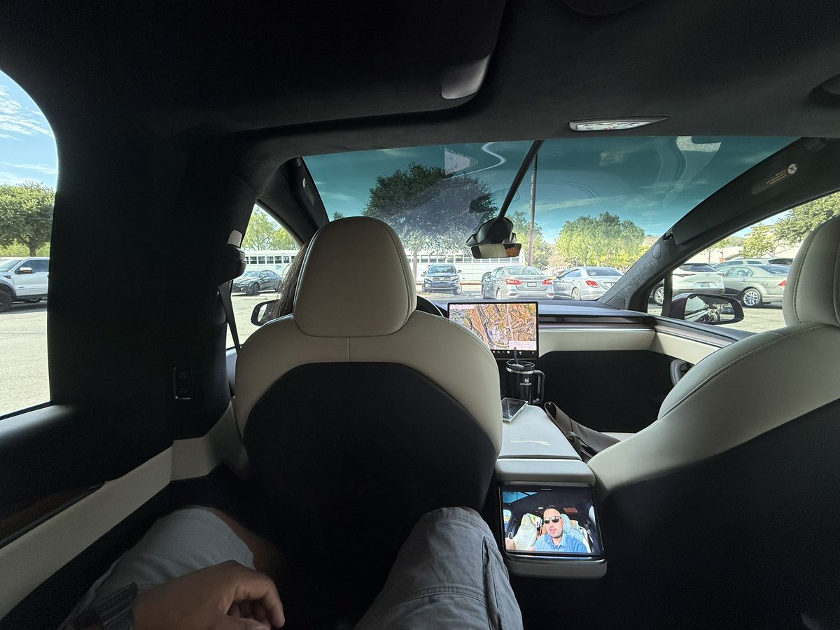 Back seat of the 6 seat Model X is pretty comfy.