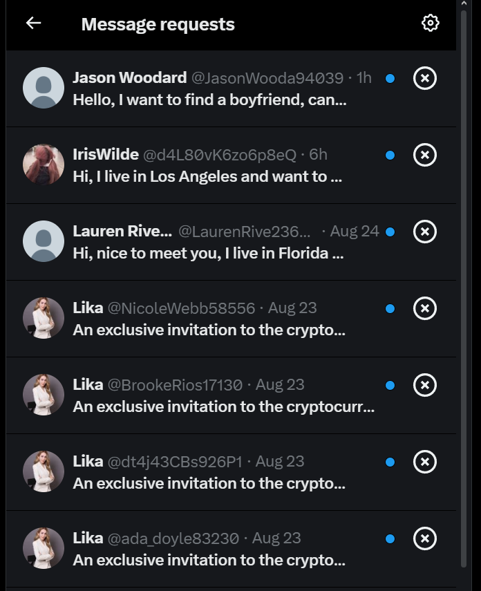 I raise you quadruplets; Lika, Lika, Lika, and Lika

(seriously, wtf is going on with Twitter dm bots)