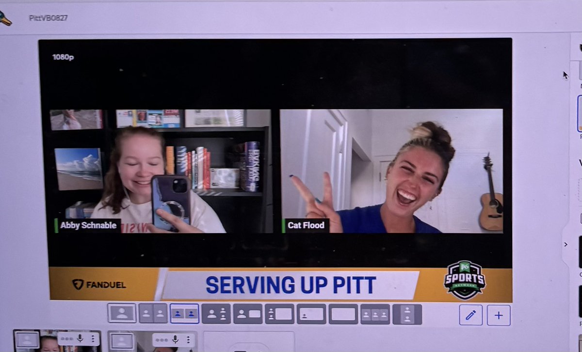 AbbySchnable's tweet image. The first episode of the @PGSportsNow’s #Pitt volleyball podcast “Serving Up Pitt” launches tomorrow! And look who’s hosting with me: Panthers alum Cat Flood (@catherinefl00d).