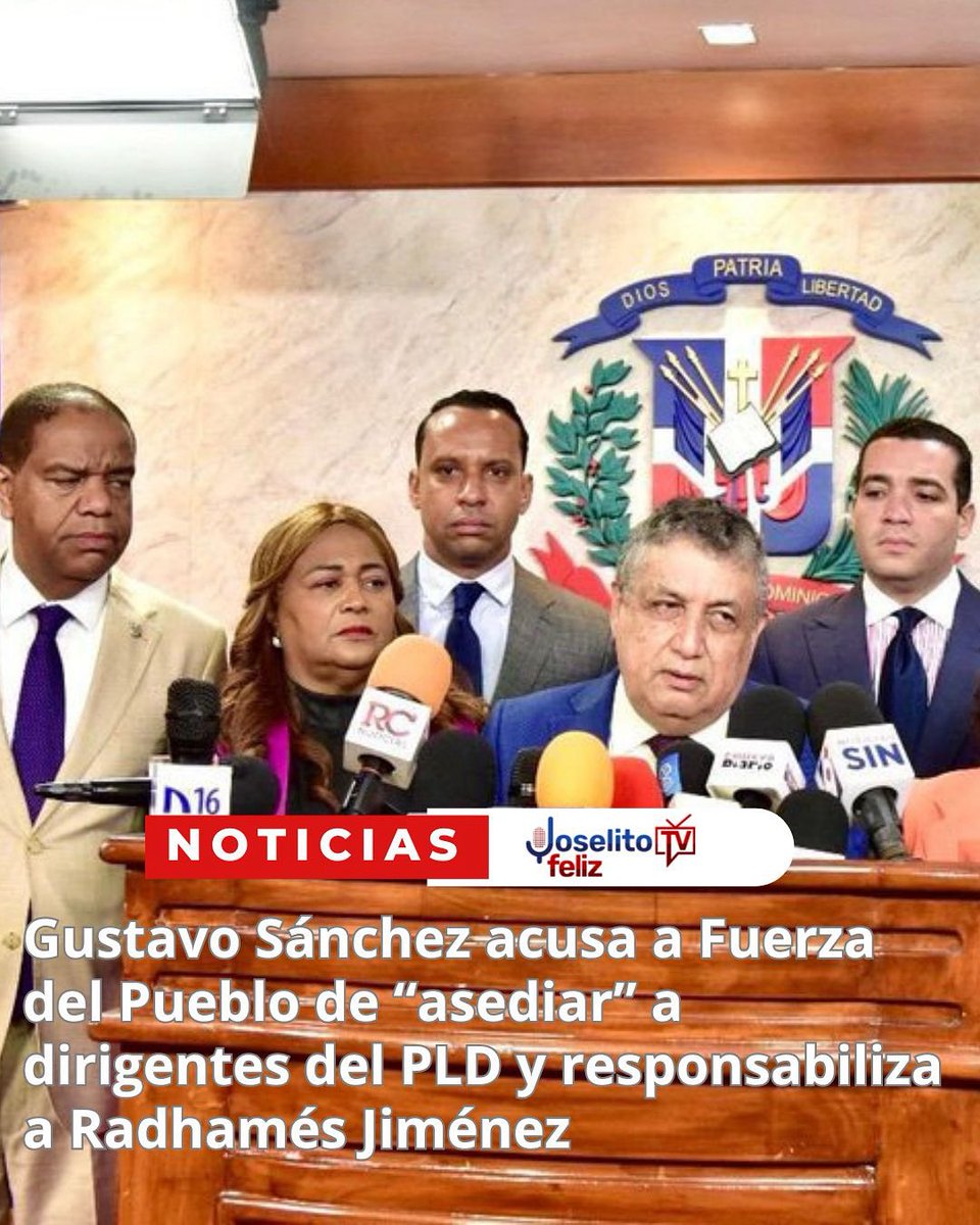 Gustavo Sánchez acusa a <a href="/FPcomunica/">@Fuerza del Pueblo (FP)</a> de “asediar” a dirigentes del <a href="/PLDenlinea/">PLD</a> y responsabiliza a Radhamés Jiménez joselitotv.com.do/gustavo-sanche…