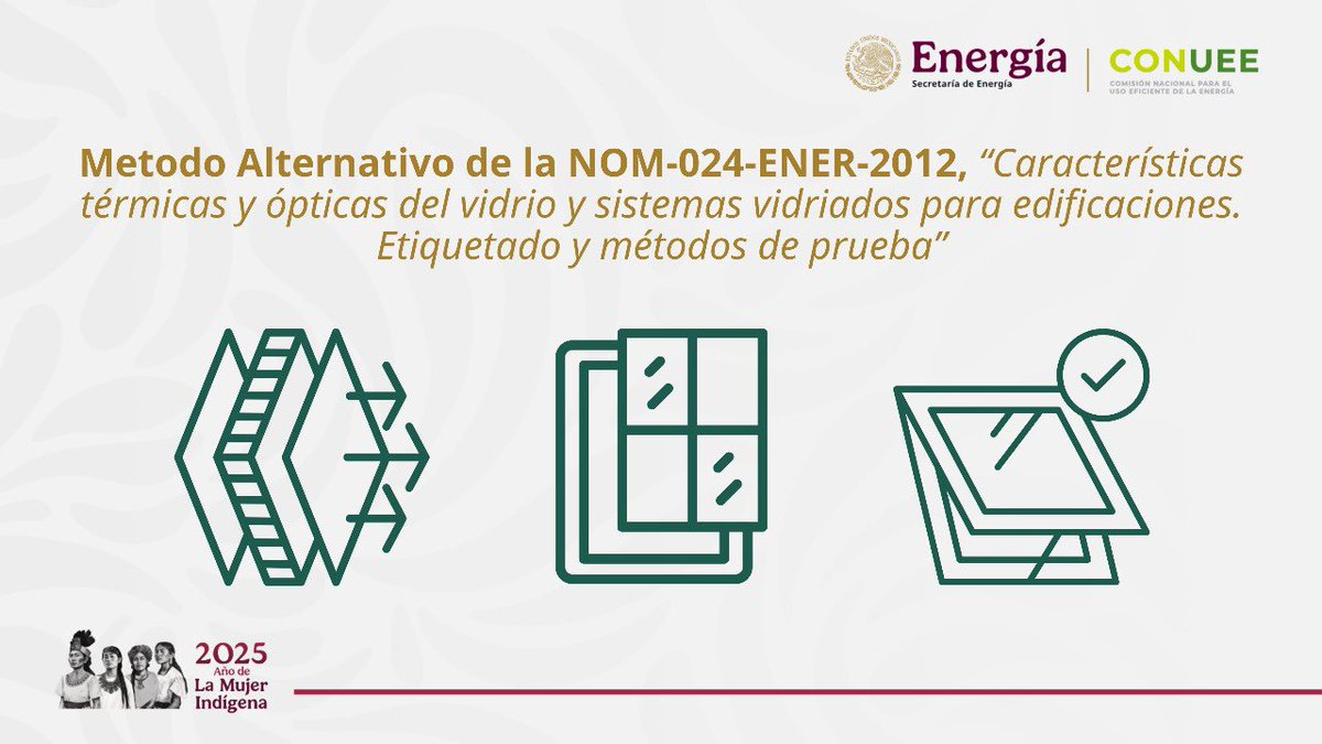 🔔 ¡Atención! Ya está disponible en la plataforma PLATIICA el método de prueba alternativo de la NOM-024-ENER-2012 🪟, aplicable a vidrio y sistemas vidriados para edificaciones. Para mayor información, consulta la nota informativa aquí 👉 gob.mx/conuee/articul…