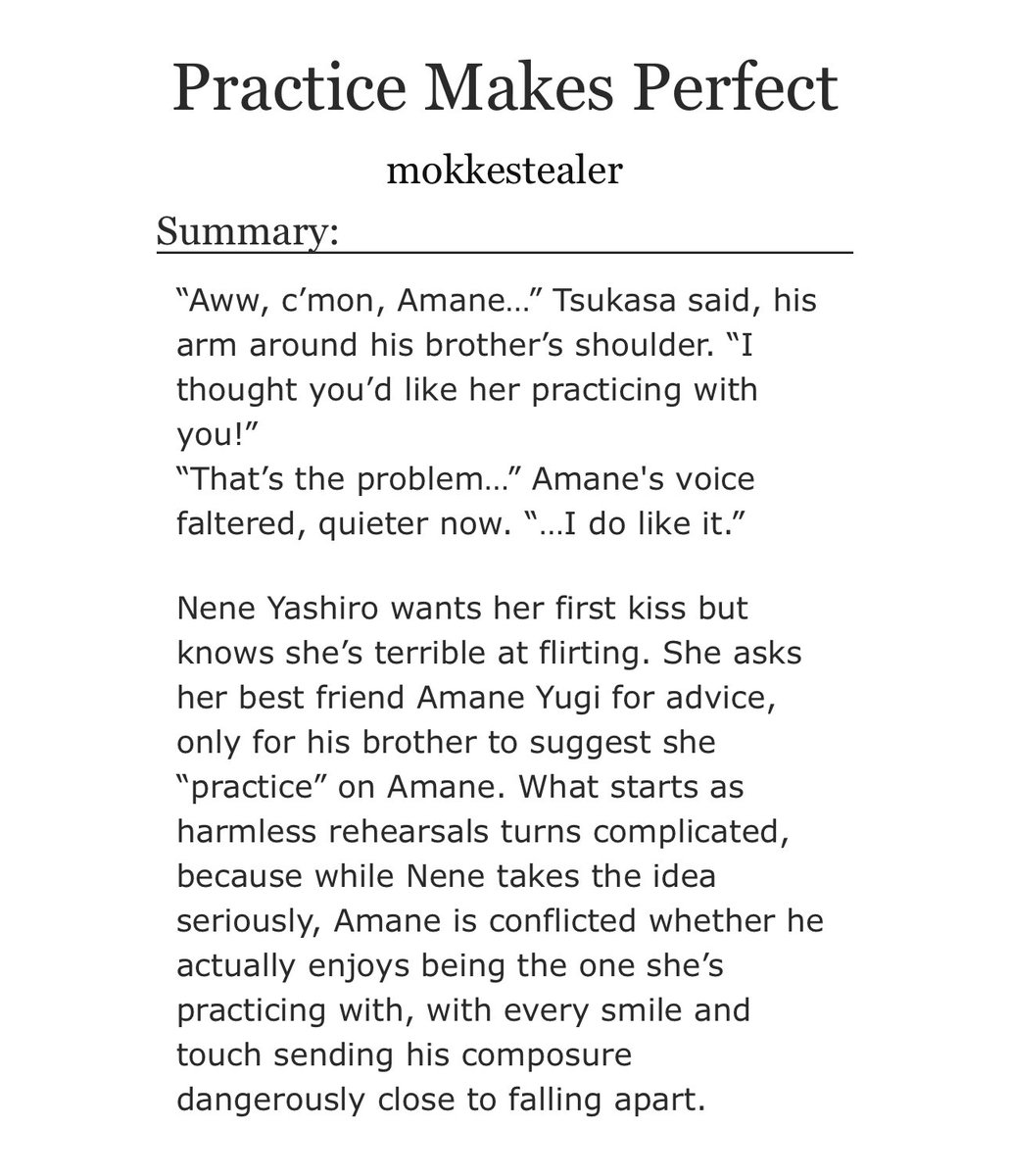 mokkestealer's tweet image. Practice Makes Perfect 🤖 📣

Back with more AmaNene, enjoy~!

archiveofourown.org/works/69918131…

#TBHK #HanaNene #AmaNene #JSHK