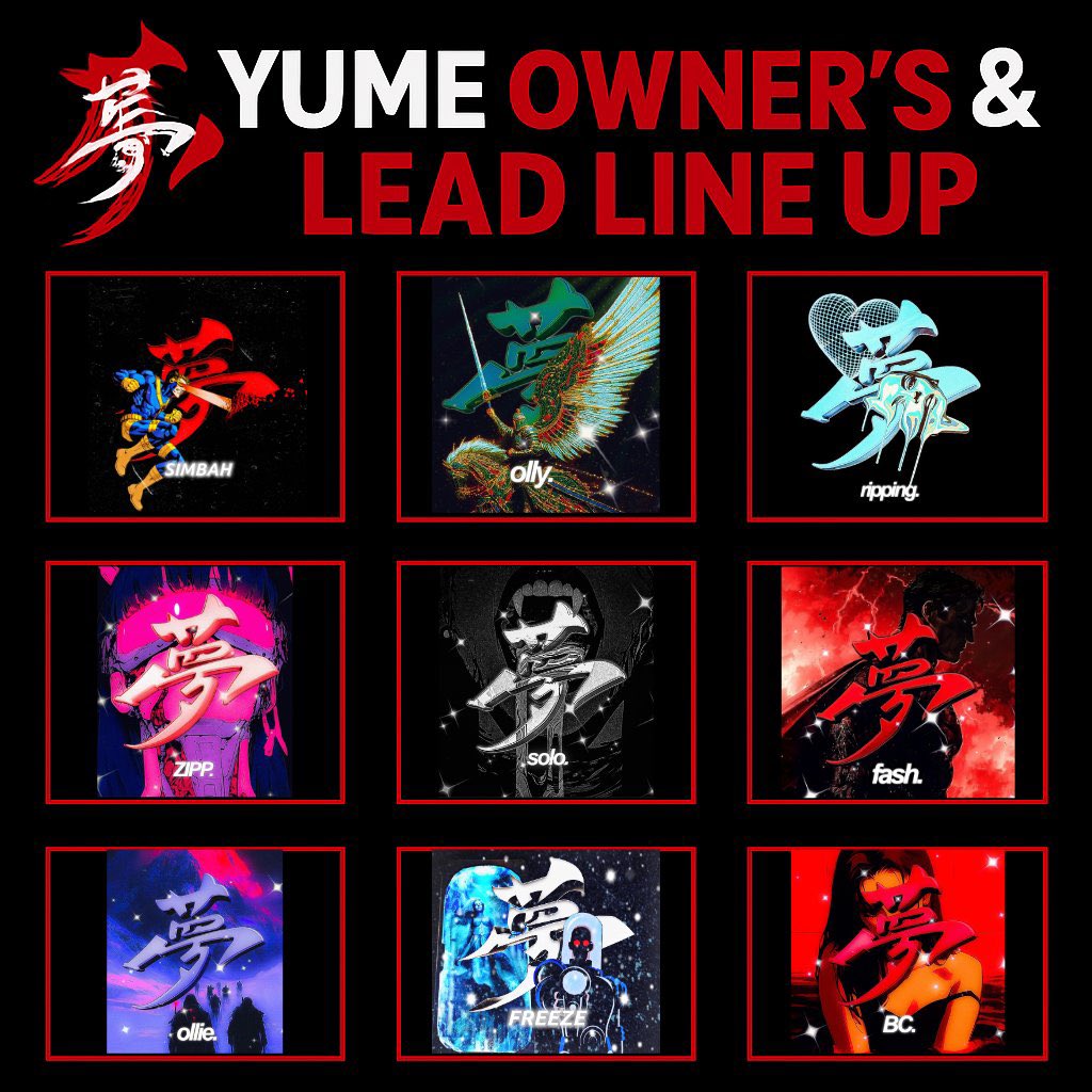 π RARE π (@rarephara0hs) on Twitter photo INTRODUCING YUMES OWNERS AND LEADERS !
Line up: <a href="/Simbah420/">yume simbahπ¨π¦</a>
Aviβs: <a href="/222rovers/">π£π π§ππ£π€</a> & <a href="/ogaf1s/">accuracy af1</a> ! INTRODUCING YUMES OWNERS AND LEADERS !
Line up: <a href="/Simbah420/">yume simbahπ¨π¦</a>
Aviβs: <a href="/222rovers/">π£π π§ππ£π€</a> & <a href="/ogaf1s/">accuracy af1</a> !