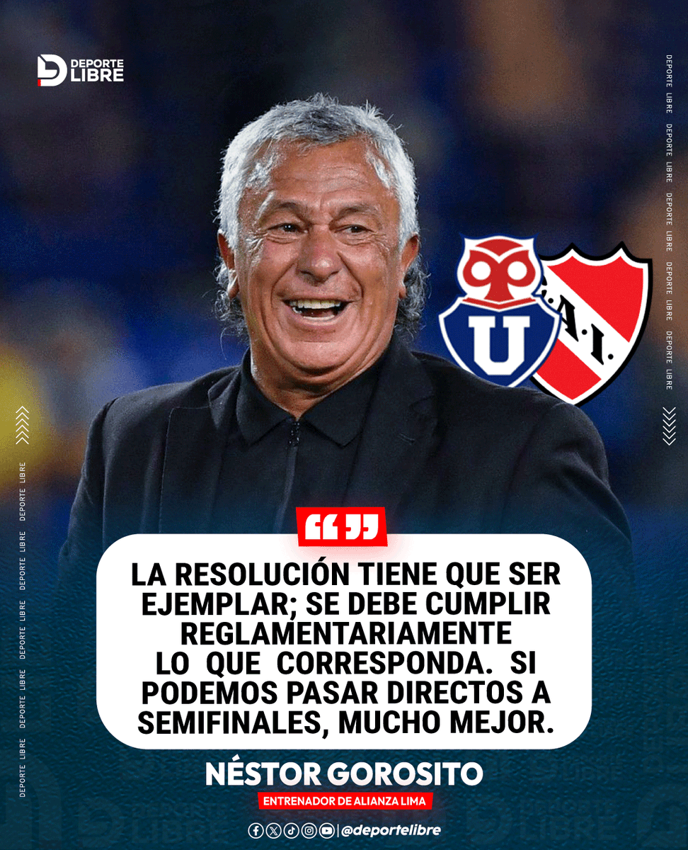 Néstor Gorosito, entrenador de Alianza Lima 🇵🇪, se refirió al caso entre Independiente 🇦🇷 y U de Chile 🇨🇱 por la Copa Sudamericana.

#AlianzaLima #CopaSudamericana #FútbolPeruano #NéstorGorosito #Independiente #UdeChile #Fútbol