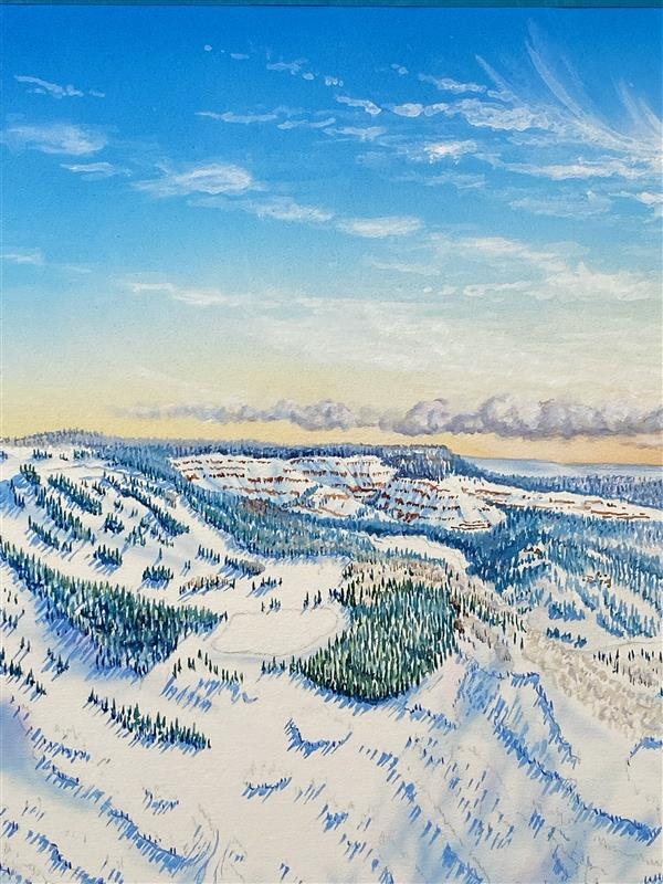 While it's technically Montana that is Big Sky Country, I've got desert skies on the mind. Here is a look at one of the more unusual ski areas I've had the pleasure of painting.