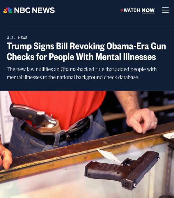 <a href="/PressSec/">Karoline Leavitt</a> Feb 2017 Trump revoked the Obama era gun control legislation.
Feb 2025 Trump issued an executive order aimed at dismantling gun safety policies enacted by his predecessor, Joe Biden.
While Trump claims to be all about the safety of the citizens of the US, he does the opposite.