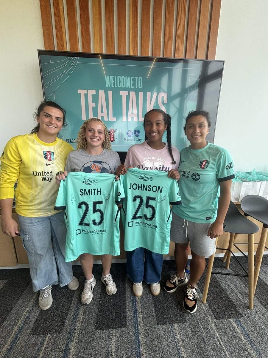 Fun day at KC Current training center for Teal Talks- a leadership seminar. Grateful to
be recognized for leadership by <a href="/OlatheESoccer/">Olathe East Soccer</a> and <a href="/thekccurrent/">KC Current - z</a> !