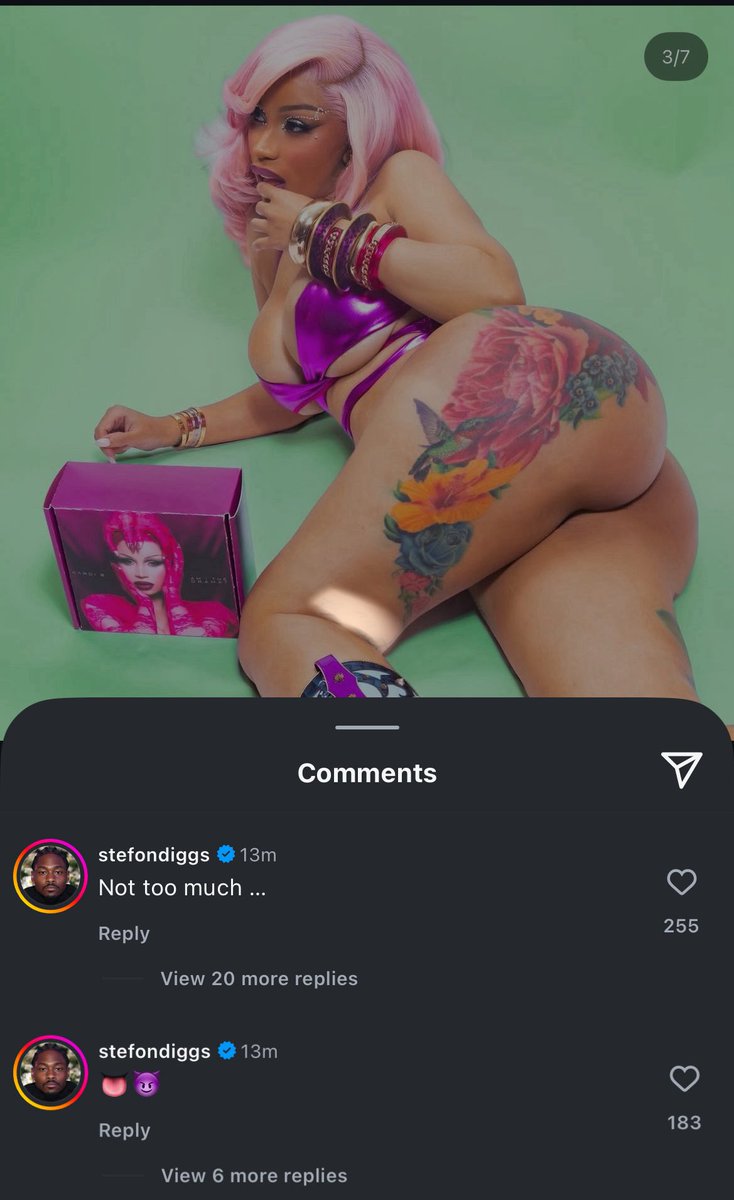 Stefon Diggs thirsting over Cardi B’s new Instagram pictures.😭